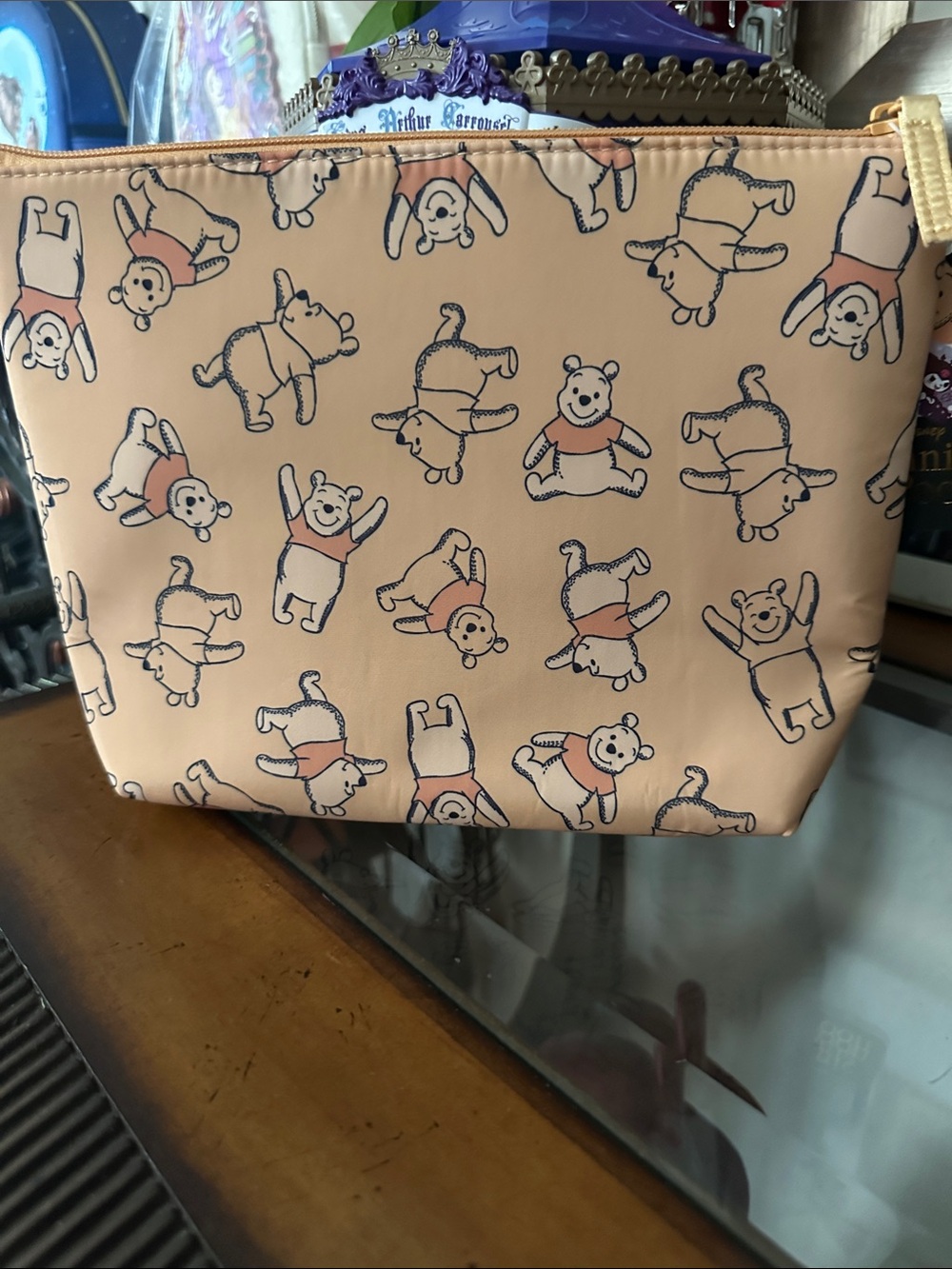 Disney Peach Winnie the Pooh large cosmetic Pouch nwt